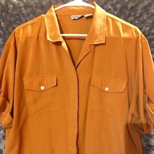 Apparenza Mustard Gold Button Blouse